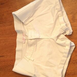 White maternity jeans shorts